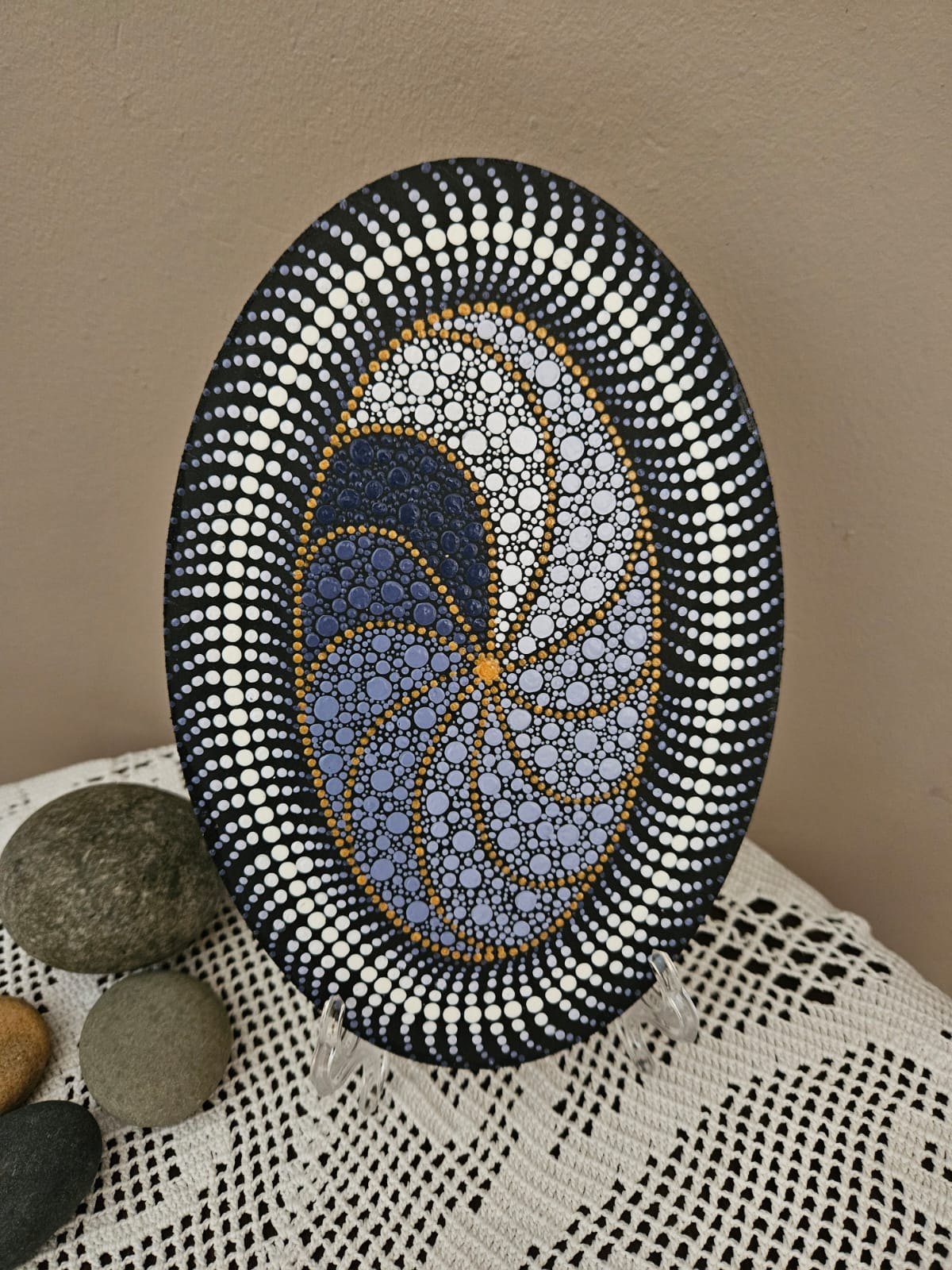 Blue spiral dots